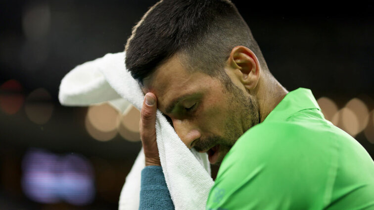 Novak Djokovic am Montagabend in Indian Wells Novak Djokovic am Montagabend in Indian Wells