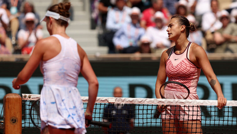 2023 in Roland-Garros hat Aryna Sabalenka vergeblich auf Elina Svitolina gewartet