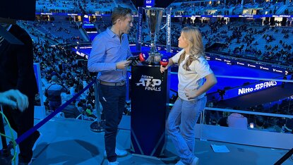 Hartmut von Kameke und die 14-jährige Maja bein ATP Finals in Turin Hartmut von Kameke und die 14-jährige Maja bein ATP Finals in Turin