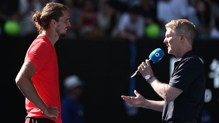 Alexander Zverev und Jim Courier bei den Australian Open 2025