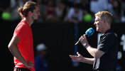 Alexander Zverev und Jim Courier bei den Australian Open 2025