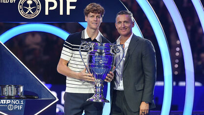 Die Tenniswelt ist fest in italienischer Hand: Jannik Sinner und Andrea Gaudenzi zuletzt in Turin