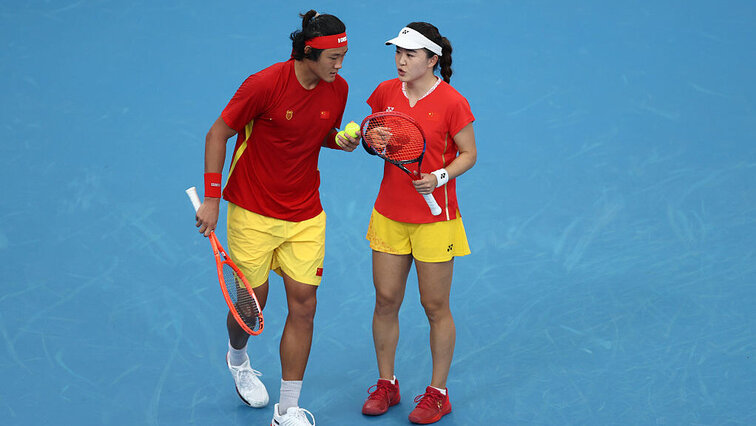 Mit dem Erfolg im Mixed besiegelte China beim United Cup den 2:1-Comeback-Erfolg gegen Belgien. Getty Images