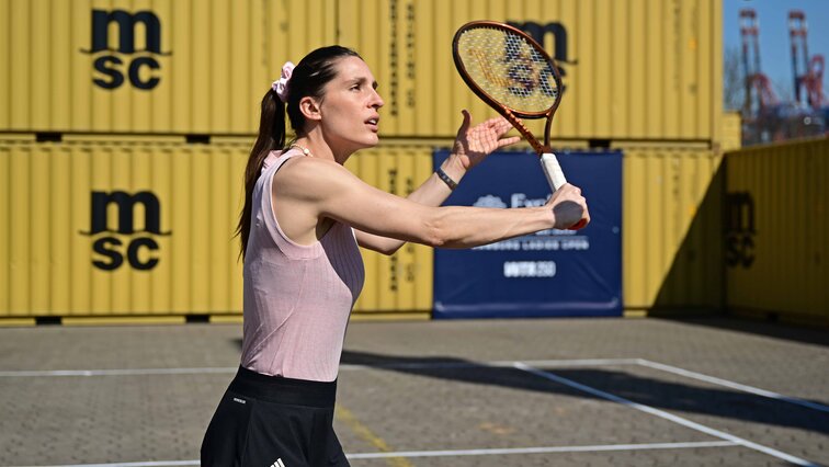 Turnierbotschafterin Andrea Petkovic beim spektakulären Foto-Shooting 