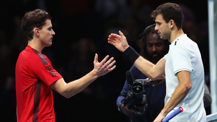 2017 bei den ATP Finals hat sich Grigor Dimitrov gegen Dominic Thiem durchgesetzt