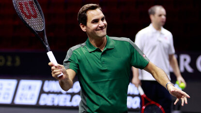 Roger Federer hat in Vancouver ein paar Bälle geschlagen Roger Federer hat in Vancouver ein paar Bälle geschlagen