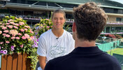 Lilli Tagger beim Interview mit Moritz Lang (PRIME) am Samstag in Wimbledon
