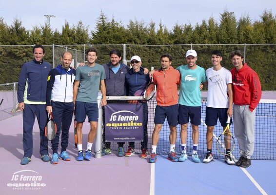 Prominent figures in training: David Ferrer, Roberto Bautista Agut, Pablo Carreno Busta and others