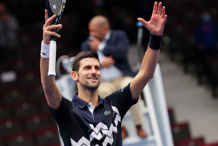 Novak Djokovic präsentierte sich bislang in Wien in prächtiger Stimmung