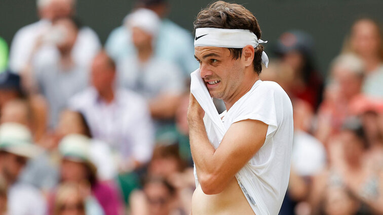 Taylor Fritz hat in der Rasensaison 2023 noch nicht viel getroffen Taylor Fritz hat in der Rasensaison 2023 noch nicht viel getroffen