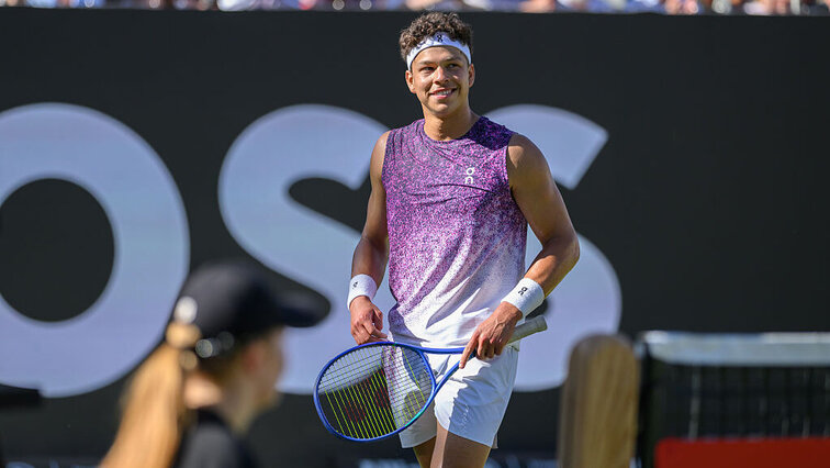 Im Viertelfinale war Ben Shelton gegen seinen Landsmann Ethan Quinn in Halle komplett gefordert. Getty Images
