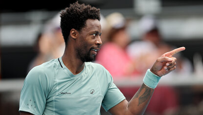 Gael Monfils spielt bei den Australian Open groß auf. Gael Monfils spielt bei den Australian Open groß auf.