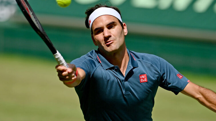 Roger Federer am Mittwoch in HalleWestfalen