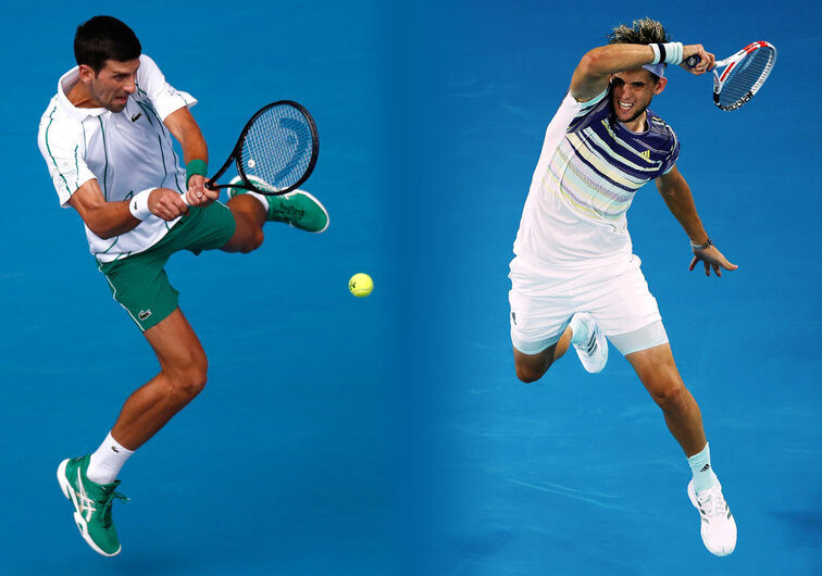 Novak Djokovic and Dominic Thiem in Melbourne