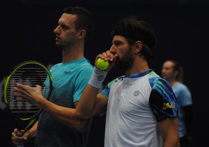 Jürgen Melzer, Filip Polasek Jürgen Melzer und Filip Polasek haben in Koblenz das Doppel-Finale erreicht
