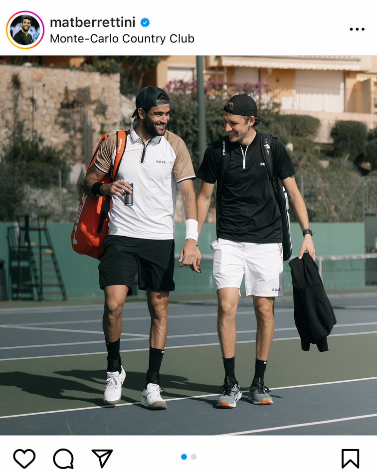 Matteo und Jacopo Berrettini beim Training in Monte-Carlo