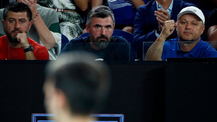 Goran Ivanisevic in the box by Novak Djokovic