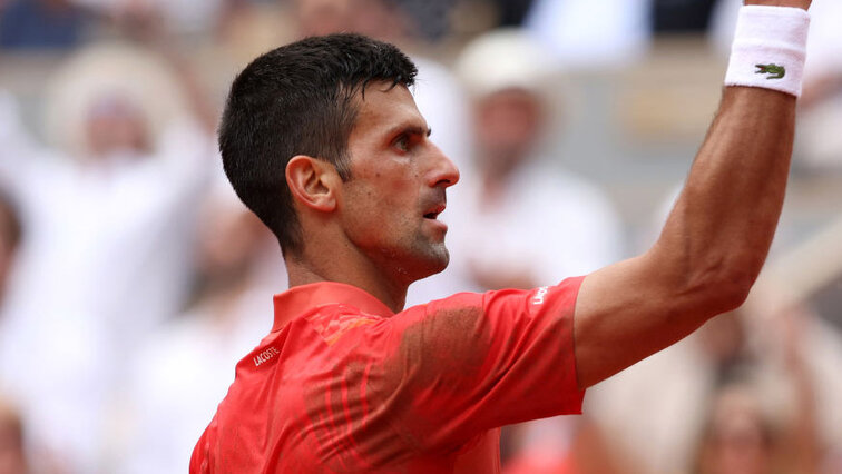 Novak Djokovic at Roland Garros on Sunday afternoon