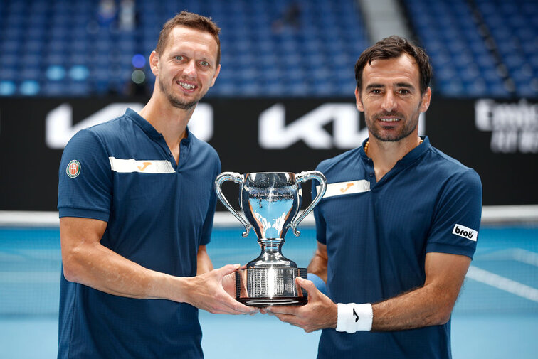 Filip Polasek and Ivan Dodig at the Australian Open in Melbourne