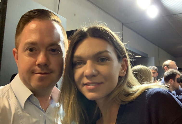 "Positiv überrascht": Daniel mit Simona Halep - die am Tag drauf leider zurückziehen musste Daniel Trümper, Simona Halep