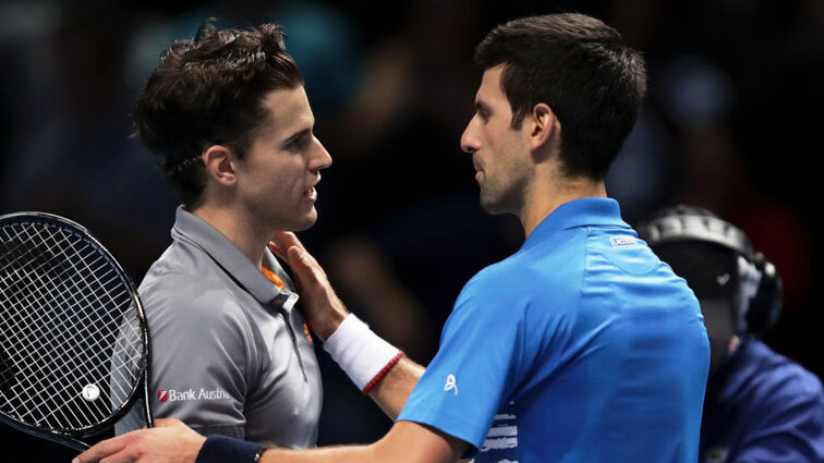 Dominic Thiem gladly accepted the congratulations from Novak Djokovic