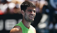 Mit seinem 10. Halbfinaleinzug vor seinem 23. Geburtstag spielte sich Carlos Alcaraz auf eine Stufe mit Rafael Nadal, Boris Becker und Björn Borg. Getty Images