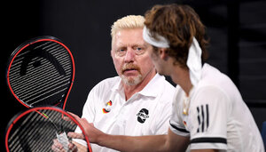 Boris Becker und Alexander Zverev beim ATP Cup 2020