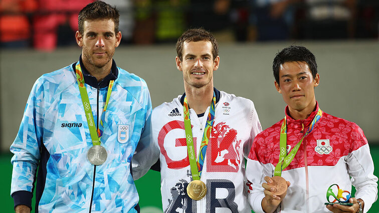 So hat es 2016 in Rio ausgesehen: Silber del Potro, Gold Murray, Bronze Nishikori