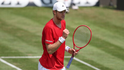 Yannick Hanfmann steht in Stuttgart in Runde zwei Yannick Hanfmann steht in Stuttgart in Runde zwei