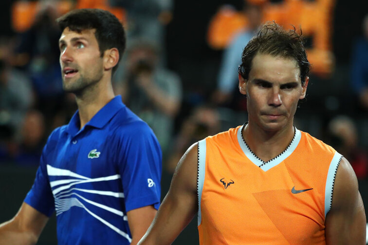 Novak Djokovic (l.) und Rafael Nadal