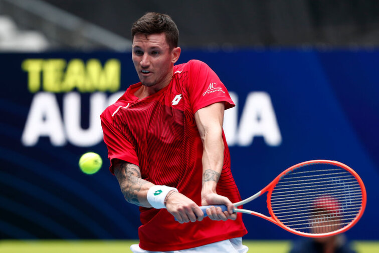 Dennis Novak brachte Team Österreich in Führung Dennis Novak beim ATP Cup in Melbourne