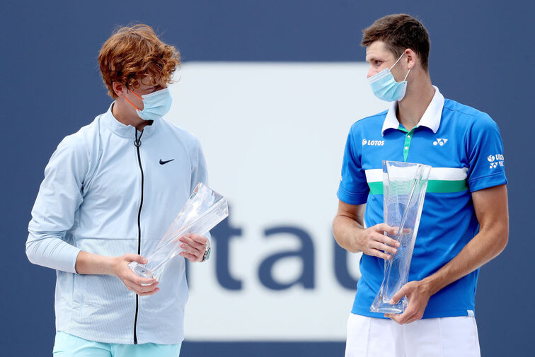 Jannik Sinner and Hubert Hurkacz at the ATP Masters 1000 tournament in Miami