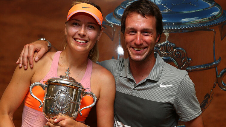 Dieter Kindlmann with Maria Sharapova 2014 in Roland Garros