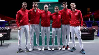 Team Schweiz von den Davis-Cup-Qualifiers 2024 gegen die Niederlande. Getty Images