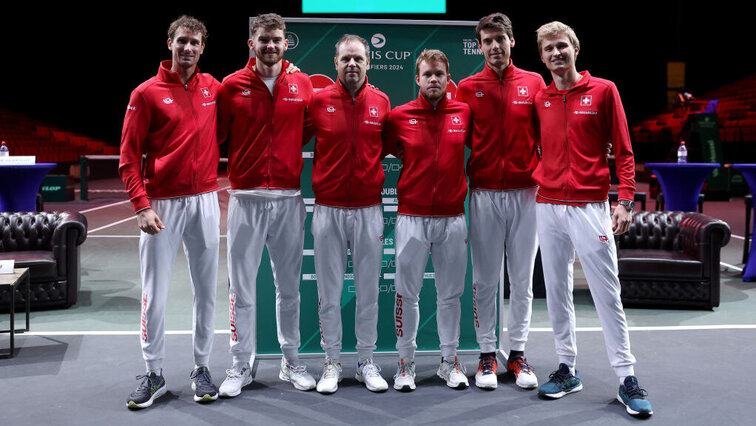 Team Schweiz von den Davis-Cup-Qualifiers 2024 gegen die Niederlande. Getty Images