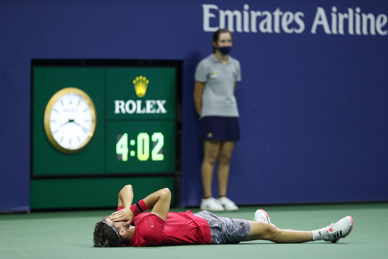 Dominic Thiem was under immense pressure in the final of the US Open