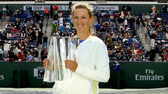 Viktoria Azarenka's first coup in 2012 - with a 6-2, 6-3 win over Maria Sharapova in the final