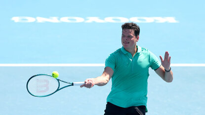 Milos Ranic spielte im Vorfeld der Australian Open ein Showmatch gegen Francis Tiafoe. Milos Ranic spielte im Vorfeld der Australian Open ein Showmatch gegen Francis Tiafoe.