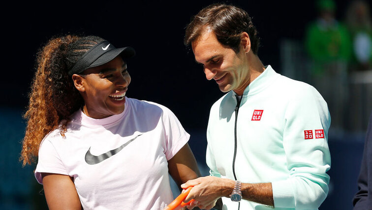 Serena Williams und Roger Federer 2019 in Miami