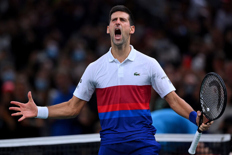 Novak Djokovic celebrated winning the title in Paris-Bercy