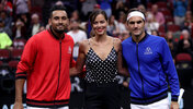 Roger Federer (r.) sorgt sich um Nick Kyrgios (l. )