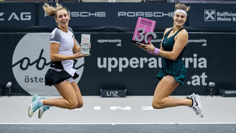 Elise Mertens und Aryna Sabalenka 2020 in Linz