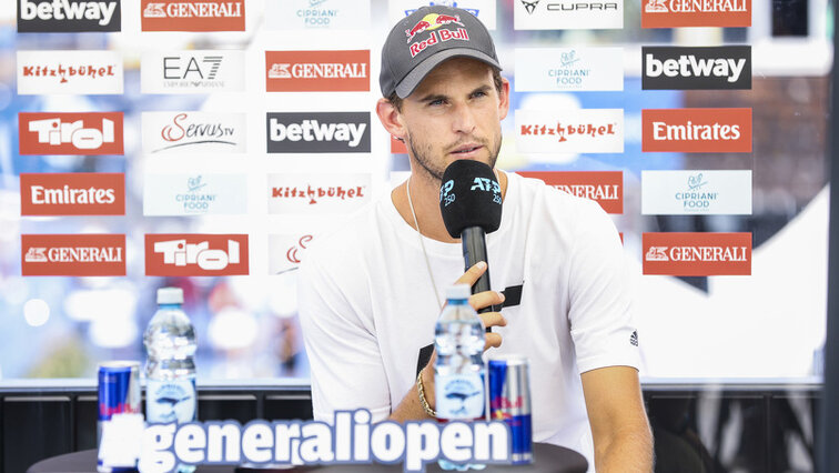 Dominic Thiem vor dem Start in Kitzbühel - konzentriert und zufrieden Dominic Thiem vor dem Start in Kitzbühel - konzentriert und zufrieden