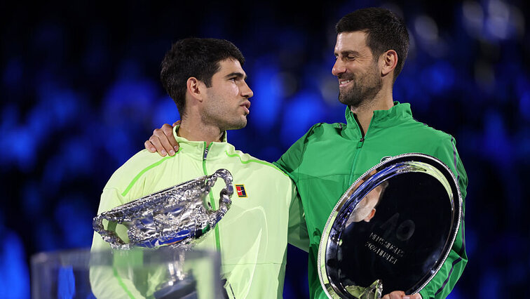 Carlos Alcaraz und Novak Djokovic hatten nach dem Endspiel keine negativen Gedanken.