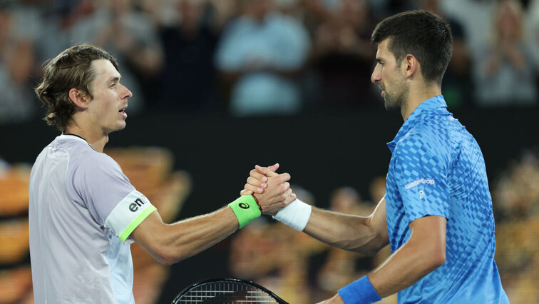 Alex de Minaur fordert Novak Djokovic im Achtelfinale von Wimbledon. Alex de Minaur fordert Novak Djokovic im Achtelfinale von Wimbledon.