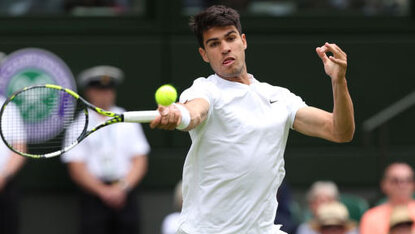 Carlos Alcaraz steht in Wimbledon 2024 in Runde drei Carlos Alcaraz steht in Wimbledon 2024 in Runde drei