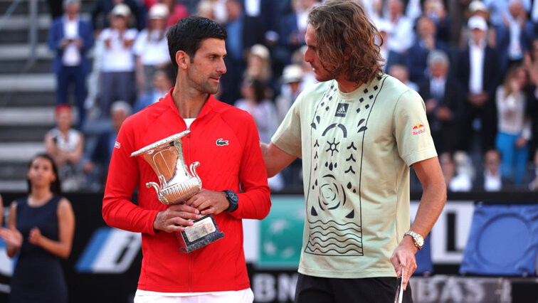 Last year's winning picture: Novak Djokovic and Stefanos Tsitsipas