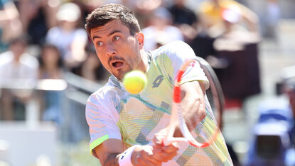 Mit einer soliden Leistung gegen den Schweden Leo Borg schaffte Sebastian Ofner beim ATP-Turnier in Genf den Sprung ins Qualifikationsfinale. GEPA Pictures
