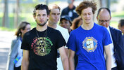 Dominic Thiem und Jannik Sinner bei einem Event 2021