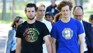Dominic Thiem und Jannik Sinner bei einem Event 2021